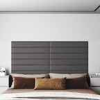 Testiera da Parete 12 pcs Grigio 90 x 15 cm Tessuto