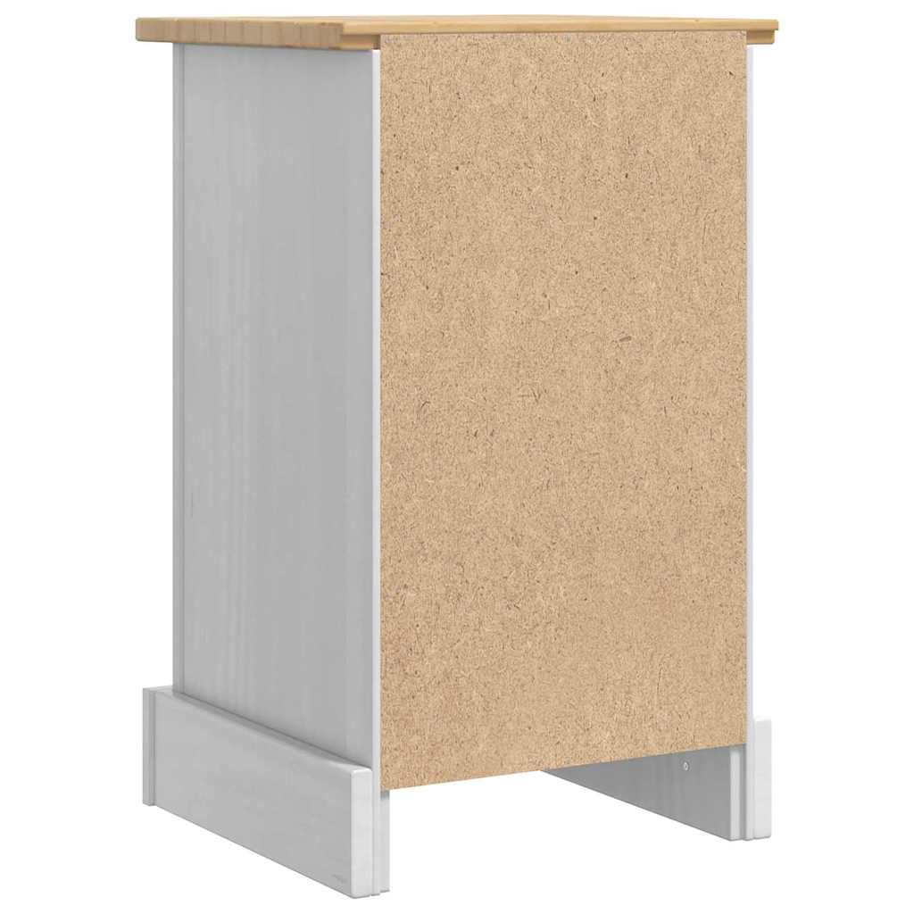 Comodino Corona Bianco 35 x 32,5 x 58 cm Pino massello