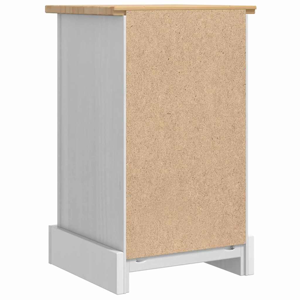 Comodino Corona Bianco 35 x 32,5 x 58 cm Pino massello