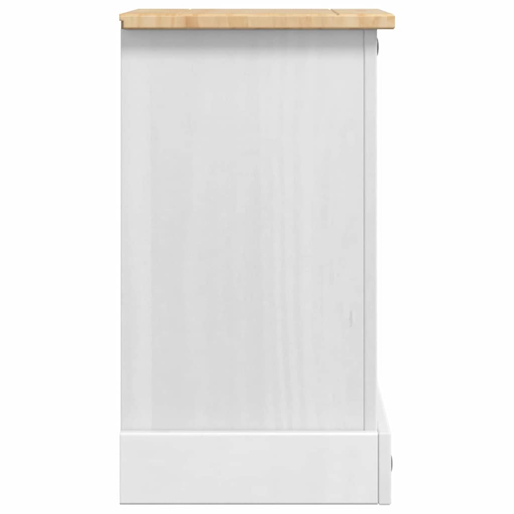 Comodino Corona Bianco 35 x 32,5 x 58 cm Pino massello