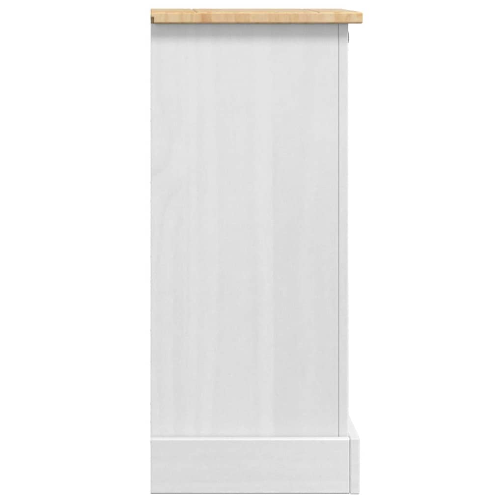 Comodino Corona Bianco 35 x 32,5 x 74 cm Pino massello