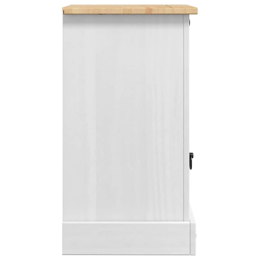 Comodino Corona Bianco 45 x 35 x 64 cm Pino massello