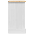 Comodino Corona Bianco 45 x 35 x 64 cm Pino massello