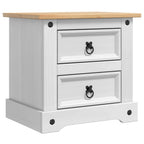 Comodino Corona Bianco 53 x 39 x 47 cm Pino massello