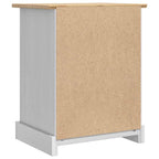 Comodino Corona Bianco 53 x 39 x 66 cm Pino massello