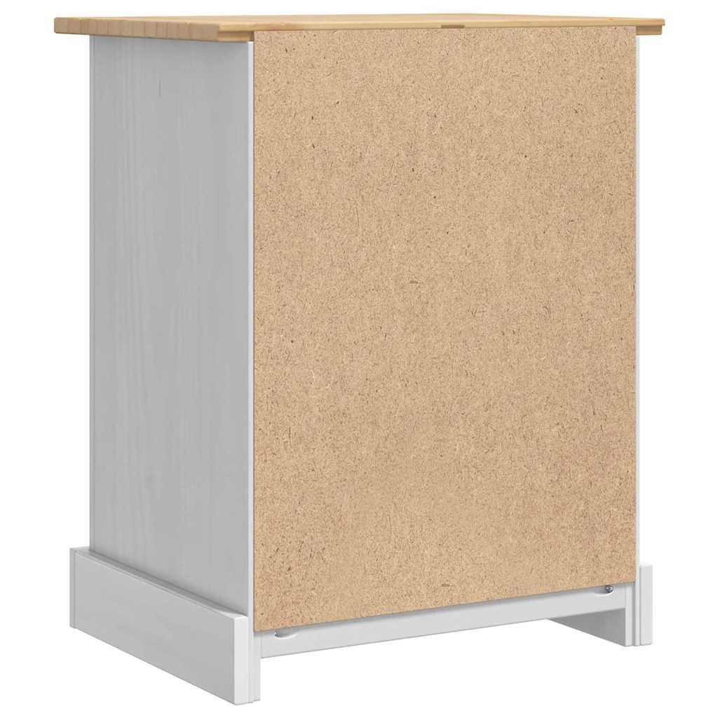 Comodino Corona Bianco 53 x 39 x 66 cm Pino massello