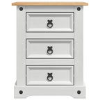 Comodino Corona Bianco 53 x 39 x 66 cm Pino massello