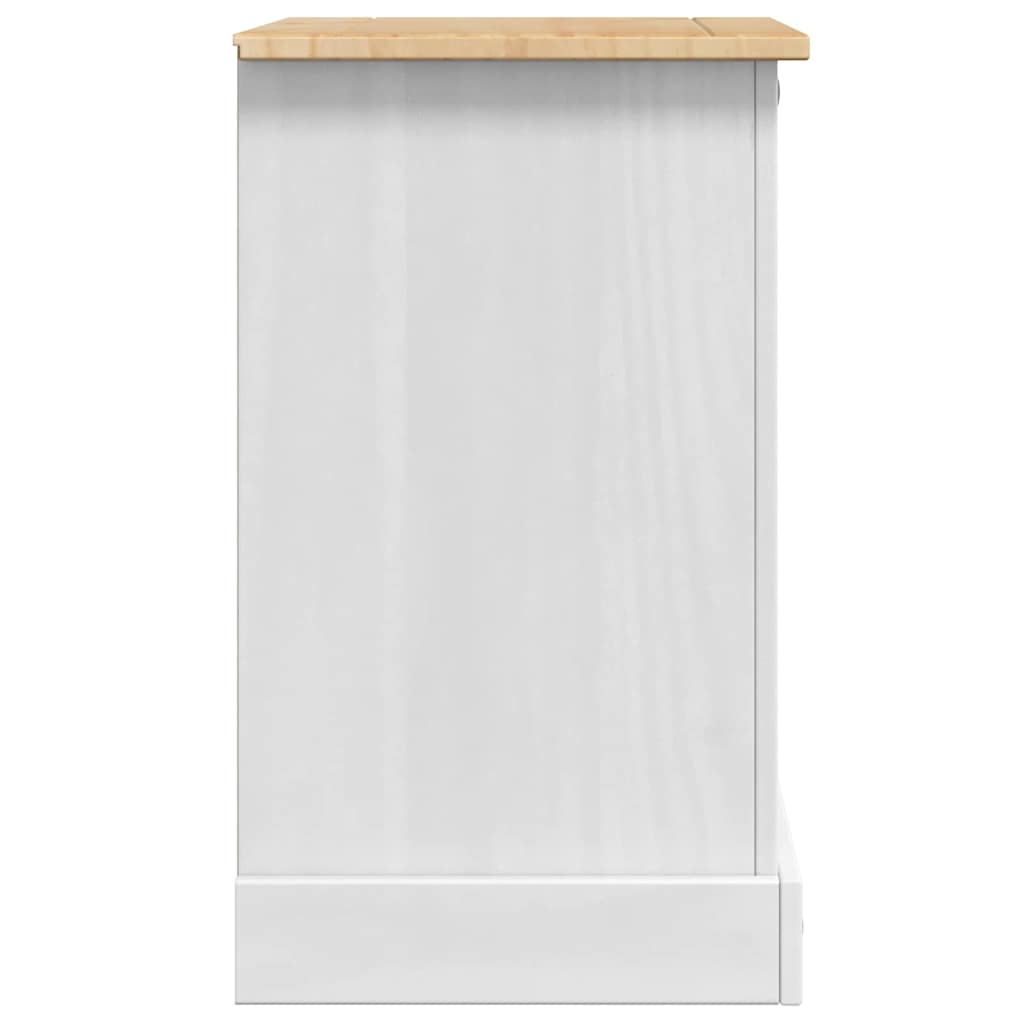 Comodino Corona Bianco 53 x 39 x 66 cm Pino massello