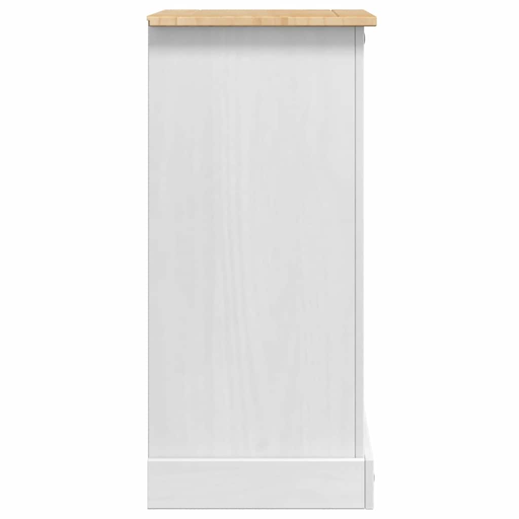 Comodino Corona Bianco 53 x 39 x 84 cm Pino massello