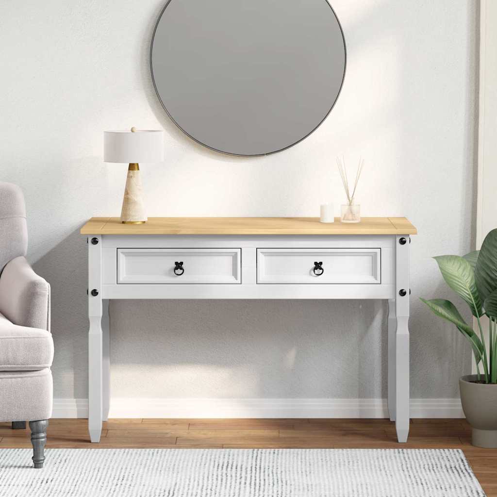 Tavolino Corona Bianco 115 x 46 x 73 cm Pino massello