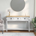 Tavolino Corona Bianco 114 x 34,5 x 73 cm Pino massello