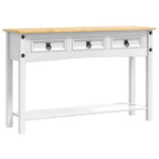 Tavolino Corona Bianco 114 x 34,5 x 73 cm Pino massello
