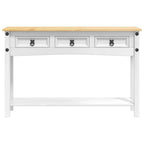 Tavolino Corona Bianco 114 x 34,5 x 73 cm Pino massello