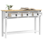Tavolino Corona Bianco 114 x 34,5 x 73 cm Pino massello