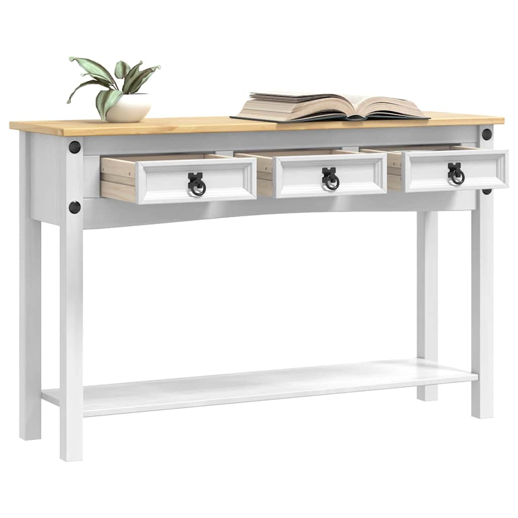 Tavolino Corona Bianco 114 x 34,5 x 73 cm Pino massello