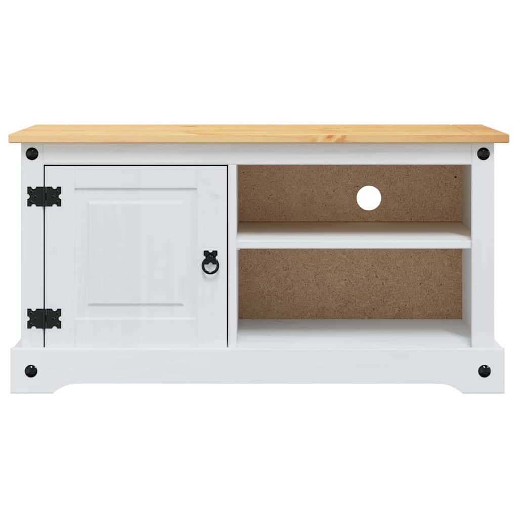 Mobile TV Corona Bianco 100 x 40 x 52 cm Pino massello