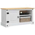 Mobile TV Corona Bianco 100 x 40 x 52 cm Pino massello