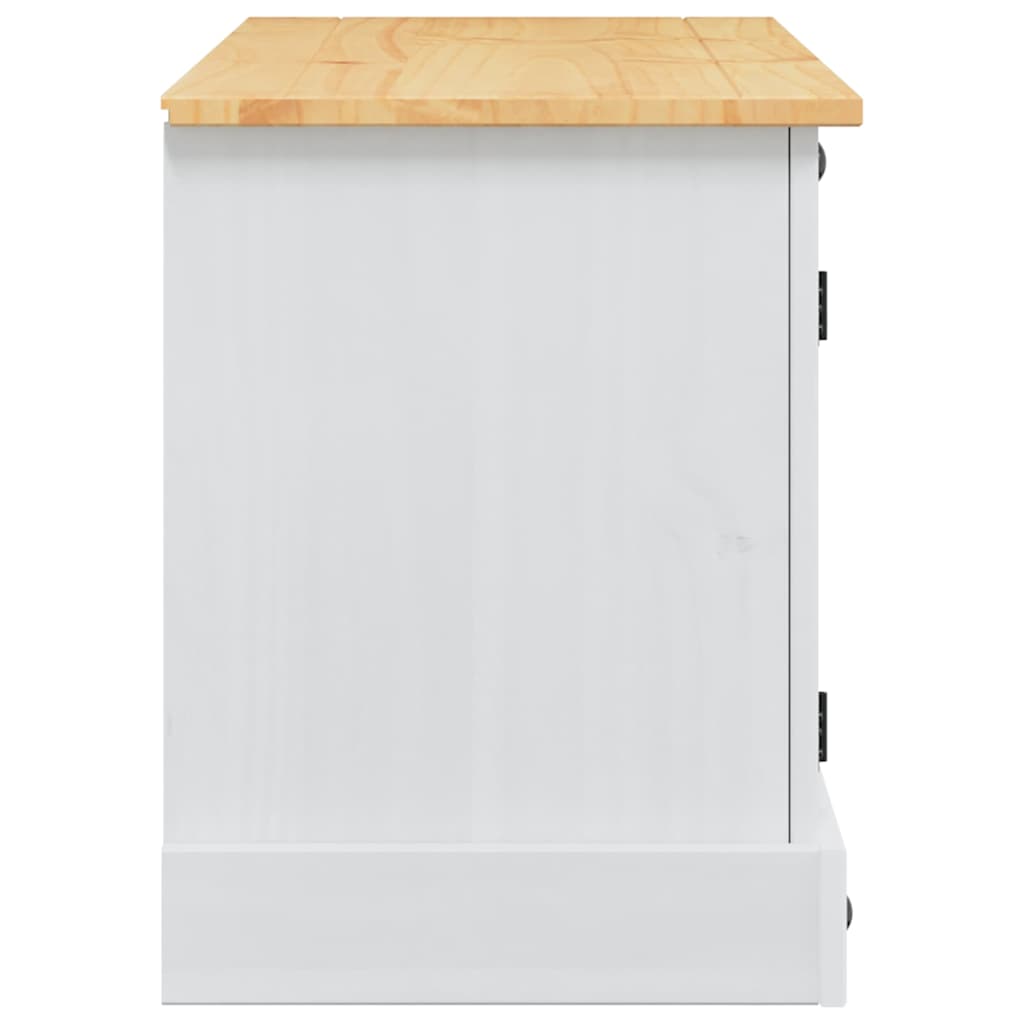 Mobile TV Corona Bianco 100 x 40 x 52 cm Pino massello