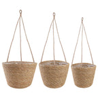 Cesti per piante in erba marina 3 pcs Naturale Ø26 x 19 cm