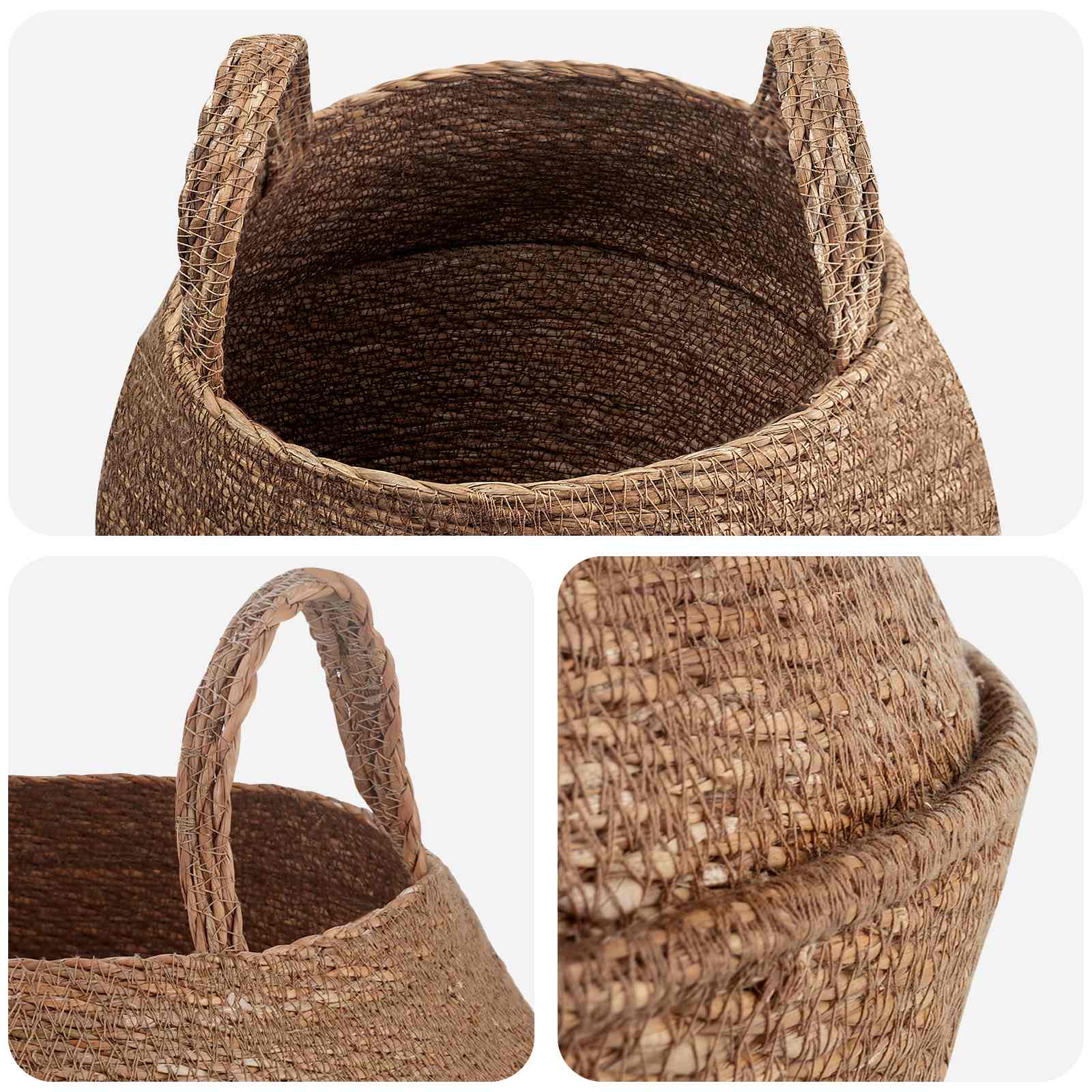 Vaso da fiori con manici 2 pcs Naturale Ø 32 x 32 cm