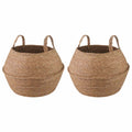 Vaso da fiori con manici 2 pcs Naturale Ø 32 x 32 cm