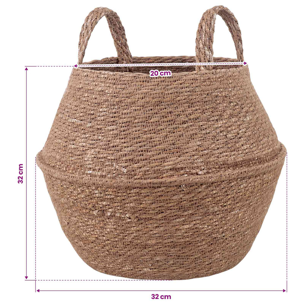 Vaso da fiori con manici 2 pcs Naturale Ø 32 x 32 cm
