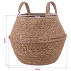 Vaso da fiori con manici 2 pcs Naturale Ø 32 x 32 cm