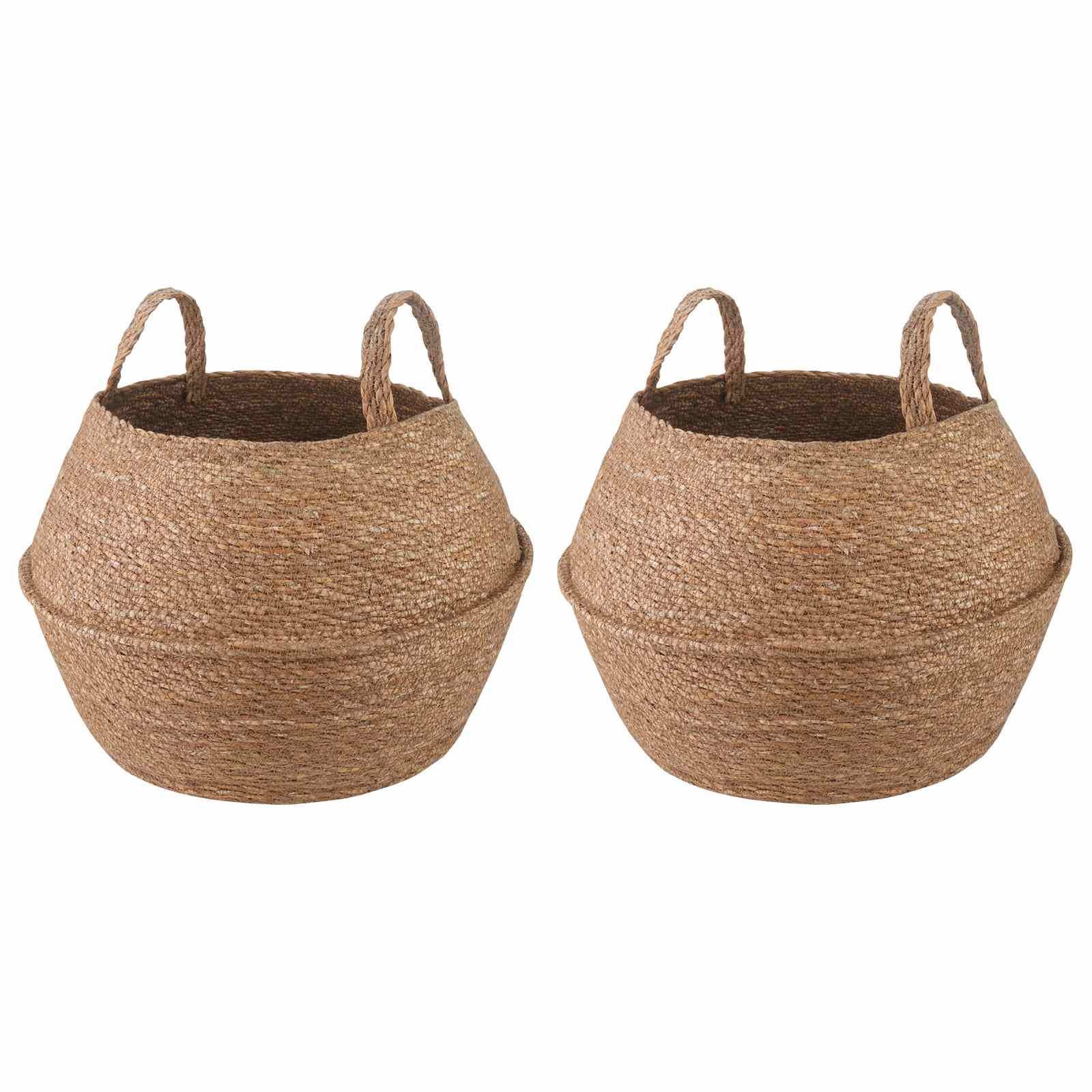 Vaso da fiori con manici 2 pcs Naturale Ø 45 x 36 cm