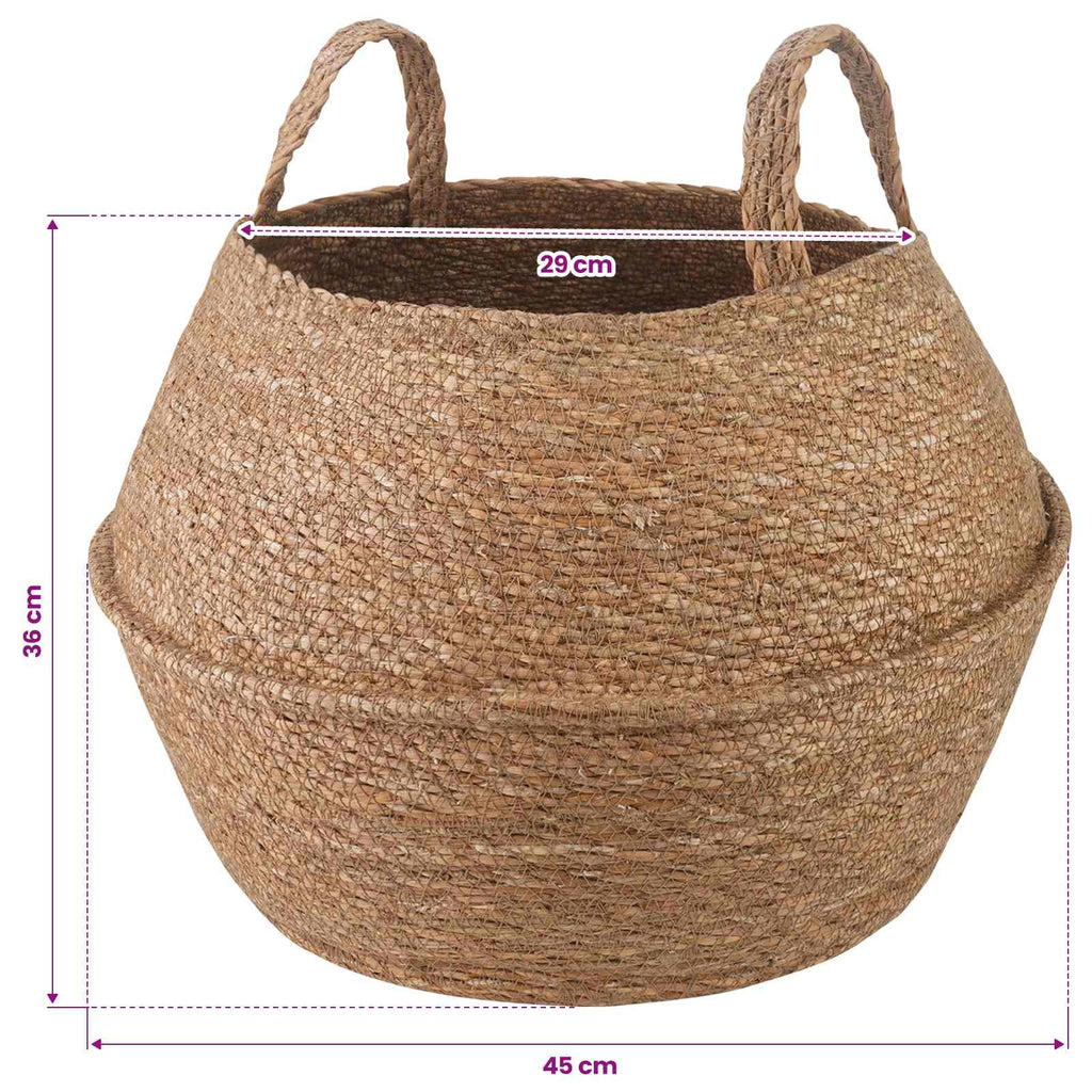 Vaso da fiori con manici 2 pcs Naturale Ø 45 x 36 cm