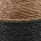Vaso da fiori con manici Nero Ø 32 x 32 cm 100% Erba marina