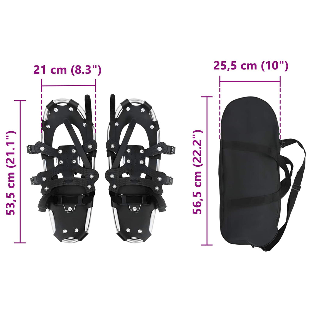 Ciaspole 3 in 1 Argento e Nero 53,5 x 21 cm Alluminio e HDPE