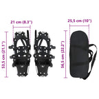 Ciaspole 3 in 1 Argento e Nero 53,5 x 21 cm Alluminio e HDPE
