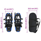 Ciaspole 3 in 1 Blu e Nero 53,5 x 21 cm Alluminio e HDPE