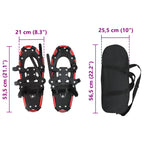 Ciaspole 3 in 1 Rosso e Nero 53,5 x 21 cm Alluminio e HDPE
