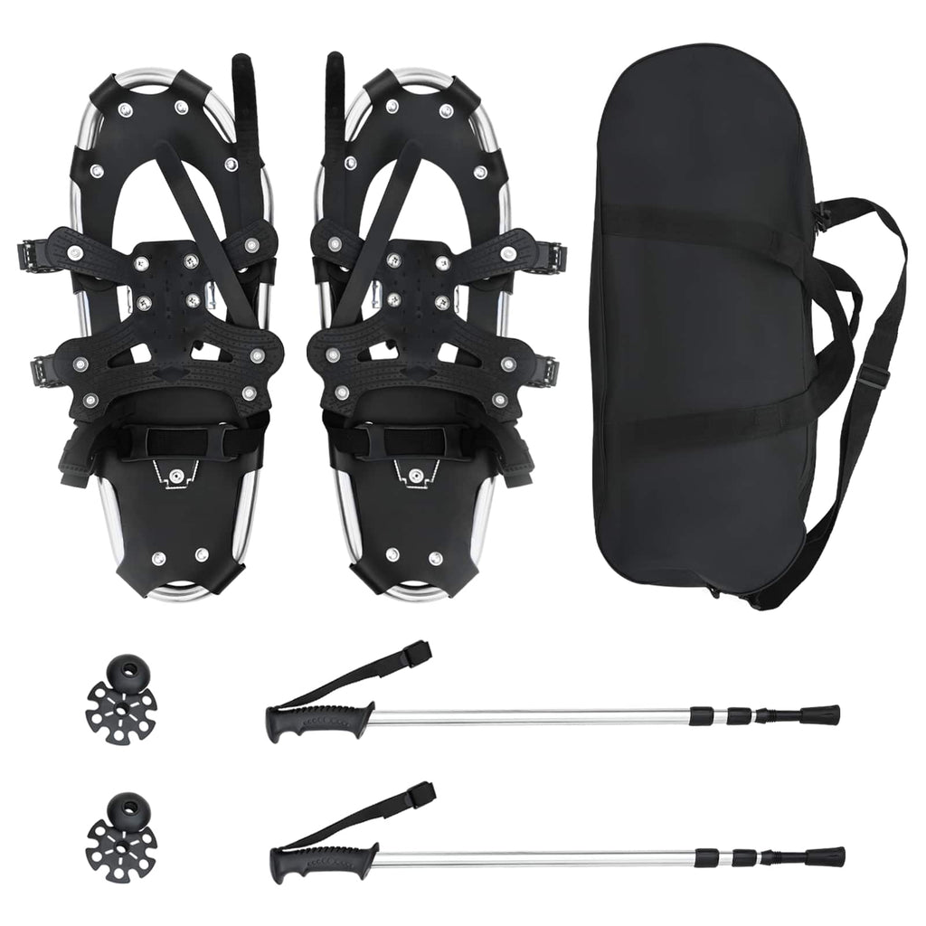 Racchette da neve 3 in 1 con bastoni da trekking Argento e Nero
