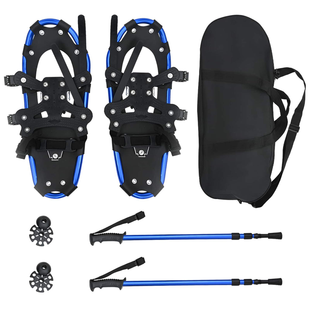 Racchette da neve 3 in 1 con bastoni da trekking Blu e Nero