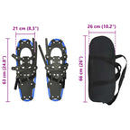 Ciaspole 3 in 1 Blu e Nero 63 x 21 cm Alluminio e HDPE