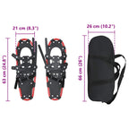 Ciaspole 3 in 1 Rosso e Nero 63 x 21 cm Alluminio e HDPE