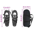 Ciaspole 3 in 1 Nero 63 x 21 cm Alluminio e HDPE