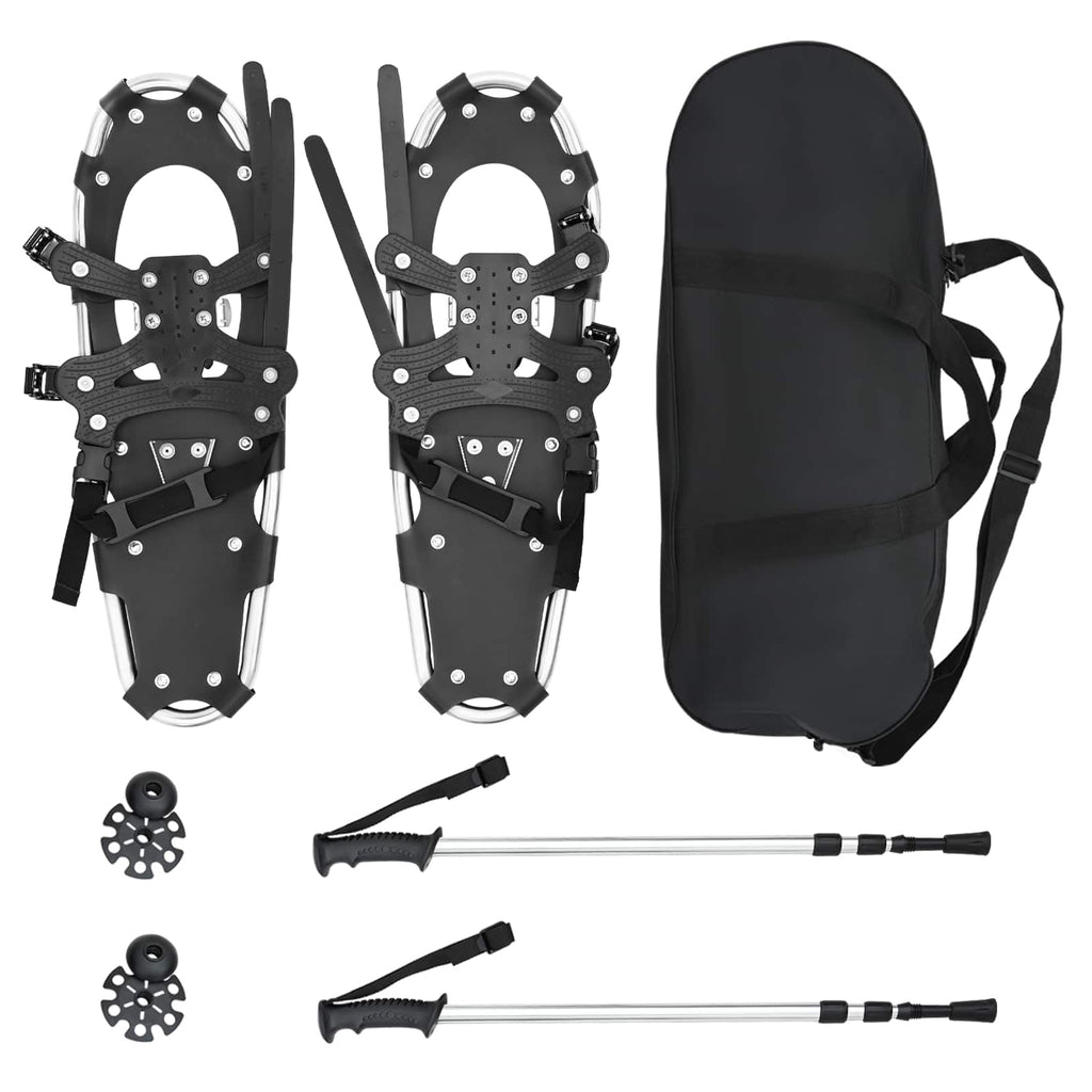 Racchette da neve 3 in 1 con bastoni da trekking Argento e Nero