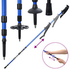 Racchette da neve 3 in 1 con bastoni da trekking Blu e Nero