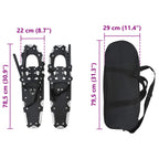 Ciaspole 3 in 1 Argento e Nero 78,5 x 22 cm Alluminio e HDPE