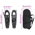 Ciaspole 3 in 1 Nero 78,5 x 22 cm Alluminio e HDPE