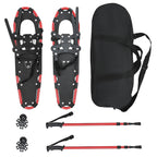 Racchette da neve 3 in 1 con bastoni da trekking Rosso e Nero