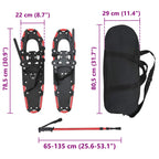 Racchette da neve 3 in 1 con bastoni da trekking Rosso e Nero