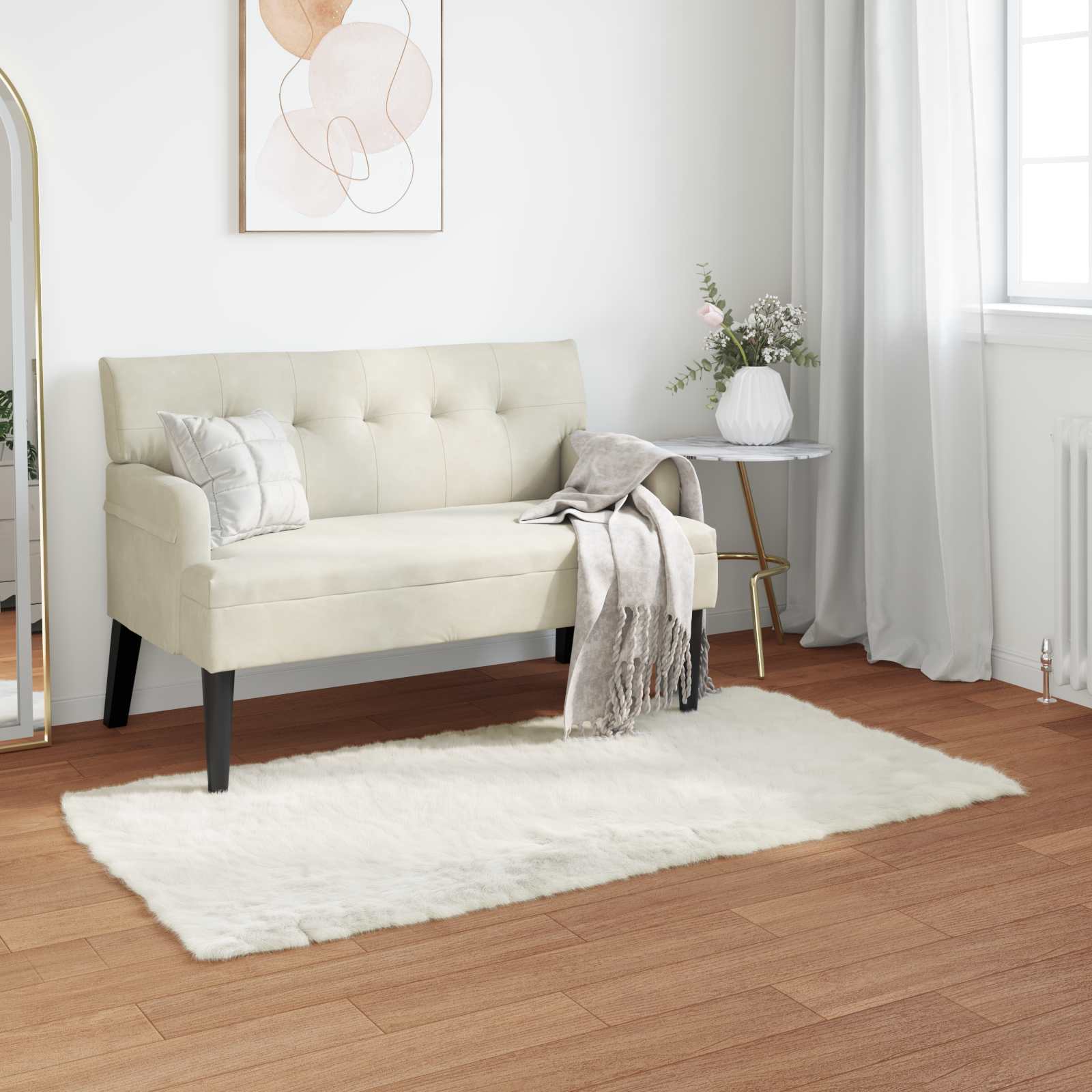 Tappeto in finta TAFALLA Bianco 60 x 110 cm Poliestere