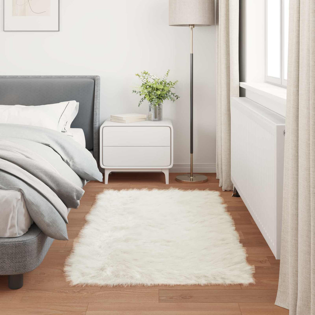 Tappeto in finta TAFALLA Bianco 60 x 110 cm Poliestere