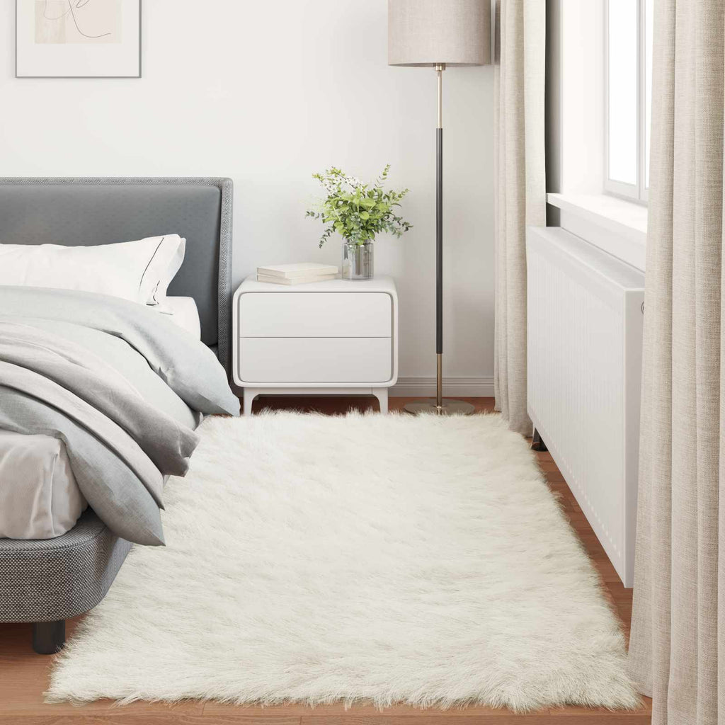 Tappeto in finta TAFALLA Bianco 80 x 200 cm Poliestere