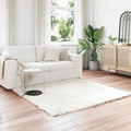 Tappeto in finta TAFALLA Bianco 120 x 120 cm Poliestere
