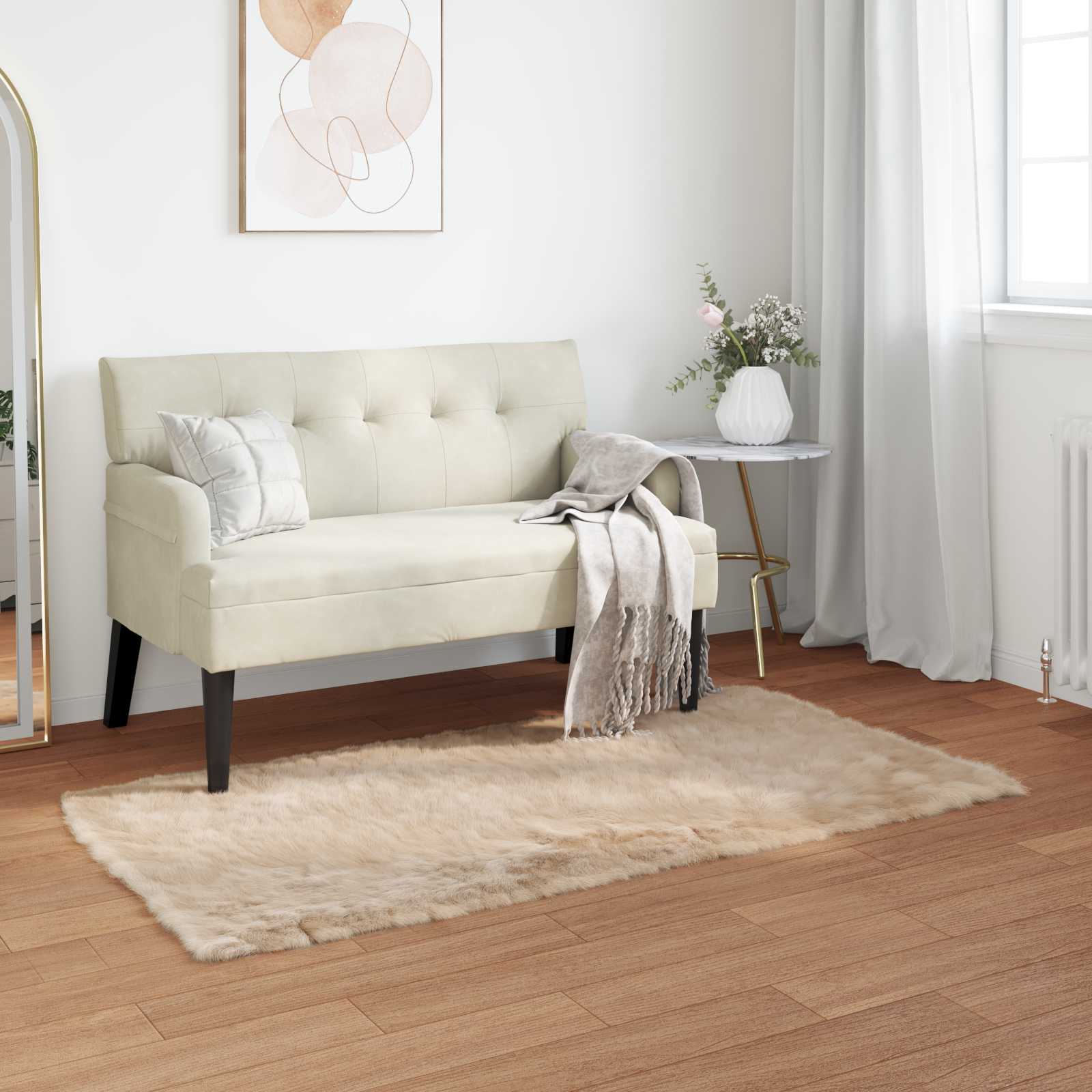 Tappeto in finta TAFALLA Beige 60 x 110 cm Poliestere